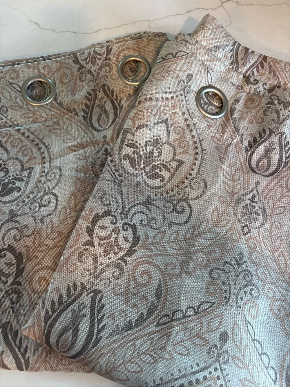Taupe Grommet-Top Window Curtains